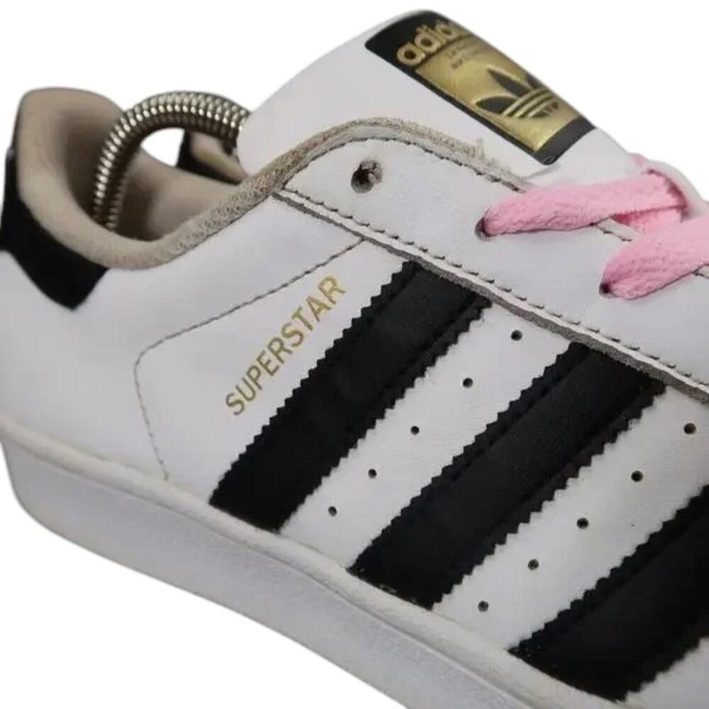 Adidas Shoes Kids 7 Sneakers Superstar Lifestyle Classic White Black Casual Low - Picture 2 of 14